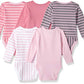 Hanes Baby Boys Ultimate Flexy 5 Pack Long Sleeve Bodysuits Bodystocking, Pink Stripe, 12-18 Months Us