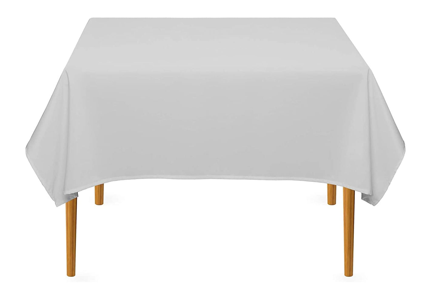 Pomp Silver 70 X 70 Premium Polyester Tablecloth  Wrinkle  Stain Resistant Easy Care Fabric  Fits 6Ft Rectangle Table