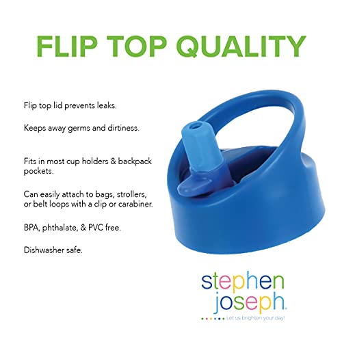 Stephen Joseph, Kids Flip Top Water Bottle, 10 Oz Tritan Bpa Free, Water Bottle For Girls & Boys, Back To School Flip Top Bottle