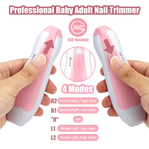 Baby Nail Trimmer Electric-12 in 1 Baby Nail Clippers Safe Baby Nail File Kit with a Nail Clipper, Scissor, Tweezers, and Nail F