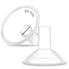 Maymom MyFit, Crater Series, 24 mm 2xTwo-Piece Breastshield Compatible with Medela Breast Pumps. Long Nipple Tunnel for Elasitc 