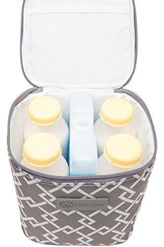 Cold Gold Breastmilk Cooler Bag with Safety Tested Ice Pack - Insulated Milk Storage for Work, Travel & Daycare - Fits Bottles &