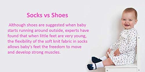 Baby & Toddler Girl Mary Jane Socks With Shoe-Look-Anti-Slip Soles-Cotton -1 Pair (Festive-Red, 0-12 Months)