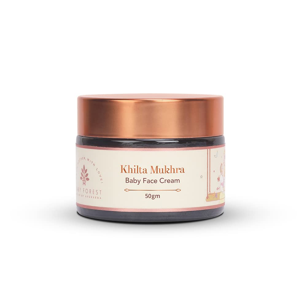 Baby Forest Khilta Mukhra Baby Face Cream 50 Gm | Shea Butter, Saffron, & Almond Oil | Ayurvedic & Organic Kids Face Cream | Der