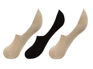 Pinkit No Show Socks For Girls/Women/Men/Boys | Loafer Socks With Anti Slip Silicon | Cotton Shoe Liner | Color Black & Beige (