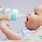 Tinukim Ifeed 4 Ounce Self Feeding Baby Bottle With Tube - Handless Anti-Colic Nursing System, Blue - 2-Pack
