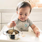 Kiddobloom Montessori Children Stainless Steel Dinnerware Set, Education (1 Bowl, 1 Cup, 1 Divided Plate).High Grade Stainless #