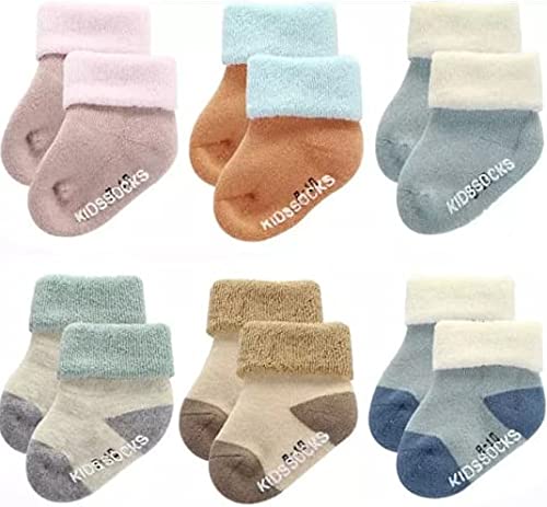 Khillayox New Born Baby Ankle Length Socks Woolen Socks For Baby Boys And Baby Girls Warm Thick Terry Socks For Kids Infants Soc