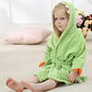 C-Young Kids Bath Robe Toddler Cotton Towel Animal Dinosaur Hooded Bathrobe, Green, S Size For 1-3 Ages Baby