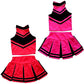 Total 2550 Little Girls' Cheerleader Cheerleading Outfit Uniform Costume Cosplay Halloween Pink/Black (S / 2-5)