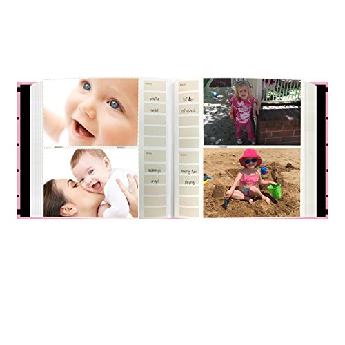 Pioneer Photo Albums Pioneer 2 Dot Fabric Frame Photo Album 200 Pockets Brown, Baby Pink