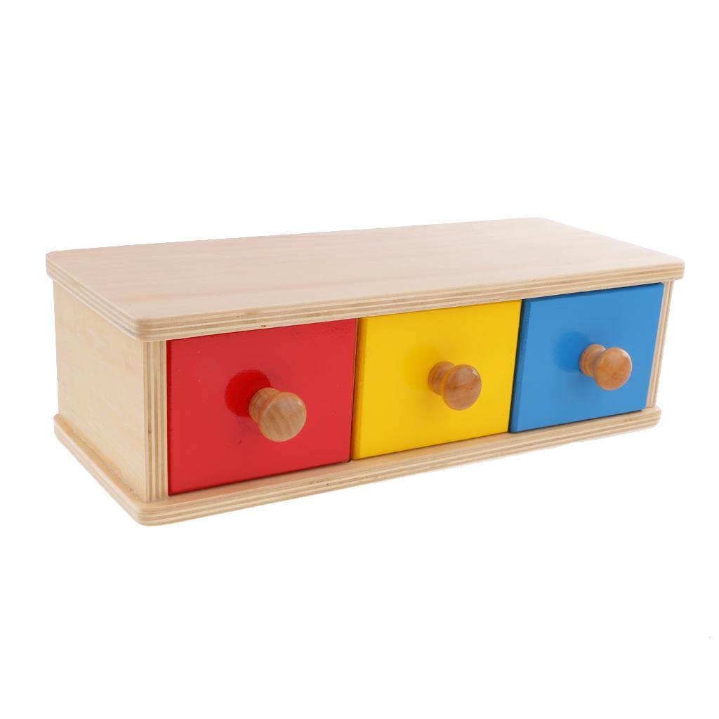 LOSA Montessori Educational Toy  Wooden Box Drawer Container w/Ball Early Learn