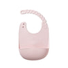 Miniware Roll And Lock Bib Silicone Baby Bib, Adjustable Fit Waterproof Bibs Easily Wipe Clean & Catch Food (Cotton Candy)