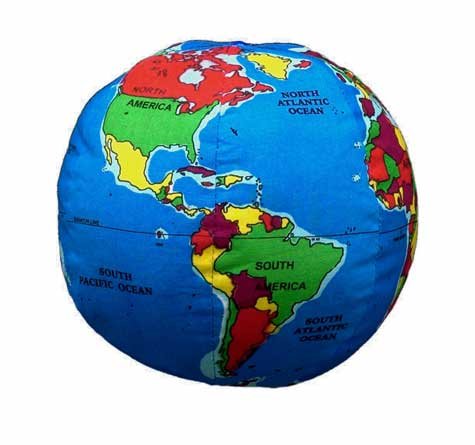 Rattle BabyHugg-A-Planet - Soft Plush Rattle Globe for Learning, for Babies Kids Toddlers, Soft Educational EarthToy