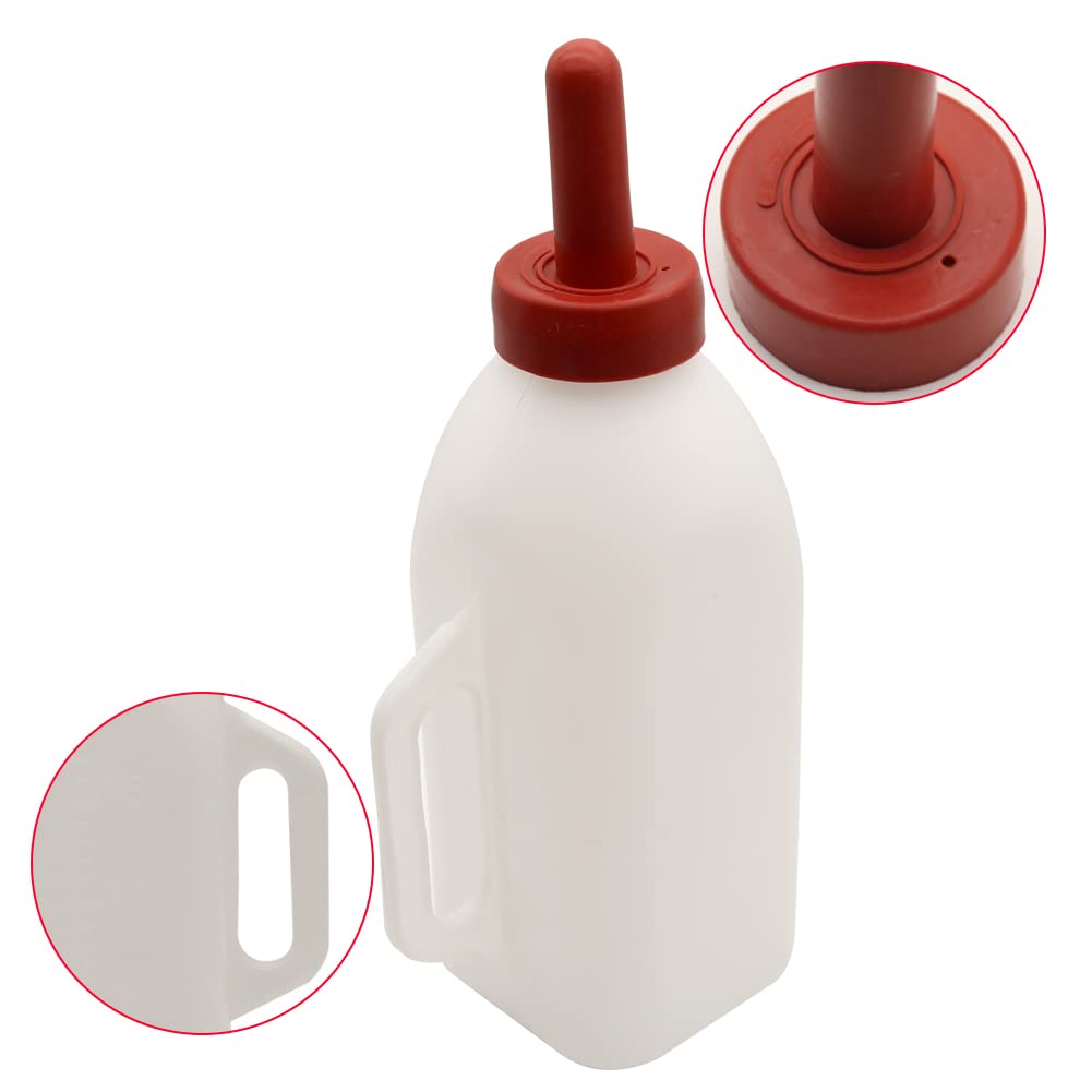Moduoduo Calf Bottle With A Replacement Nipple 2.11 Quart Milk Feeder Nursing Feeding Bottle
