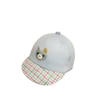 Famwrapz Baby Cap With Cute Monster Applique, Cotton Corduroy, Striped Brim,  Soft & Comfortable Sun Protection Hat For Newborn