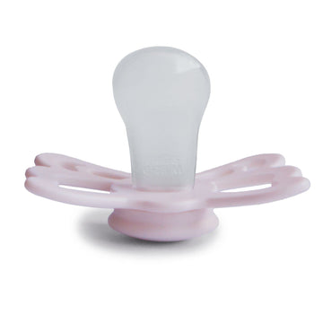 Frigg Butterfly Anatomical Silkysoft Silicone Baby Pacifier | Made In Denmark | Bpa-Free (White Lilac/Twilight Mauve, 6-18 Month