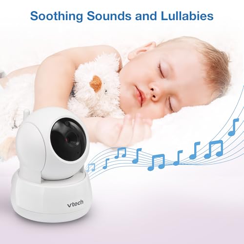 VTech Video Baby Monitor with 5 LCD Screen, Up to 17Hrs Video & 31Hrs Audio Battery Life, Night Vision, 1000ft Range, Pan-Tilt-Z