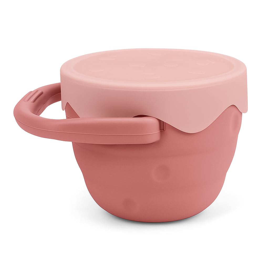 Moonkie Silicone Baby Sippy Cups | 3 Stages Training Cup Straw Cup For Infants Toddlers And Kid | 4 Oz (Folding Pink)