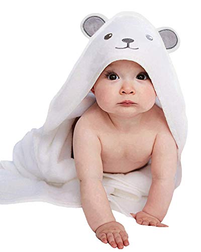 Hiphop Panda Hooded Towel - Rayon Made From Bamboo, Soft Bath Towel With Bear Ears For Babie, Toddler, Infant - Ultra Absorbent,