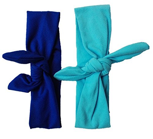 Qandsweet Baby Girl Headbands With Polygonal Flower Inlay Rhinestone For Photography (8 Pack Solid Bunny Ears)