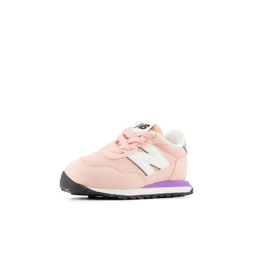 New Balance Kids 237 Bungee Sneaker, Pink/Violet Crush, 2 W Infant (0-12 Months)