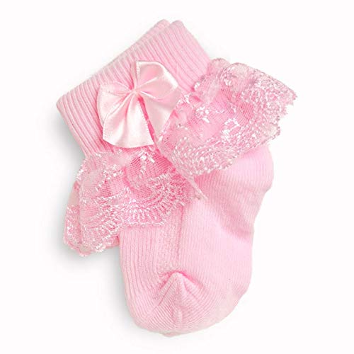 Adeimoo Little Infant Newborn Toddler Baby Girls Princess Party Lace Ruffles Frilly Socks (Colorful B, 0-1 T)