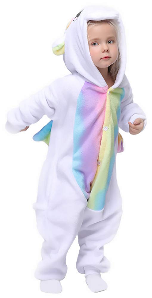 Easuit Rainbow Unicorn Costume Animal Pajamas Halloween Cosplay for Kids 2-4 EA-Unicorn11 C-rainbow Unicorn
