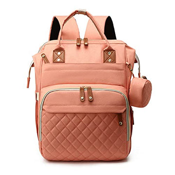 zepingminn Diaper Bag Backpack, Nappy Bag Gift for Boys/Girl-Mothers Day Gifts,Mommy Bag With USB Charging Port (Pink)
