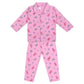 Bornlov Cotton Night Suit |Collared Neck| Bottom |Printed| Full Sleeves for Unisex Kids (Pink, 1112 Years)