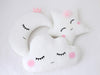 The Purple Tree Cute Cloud Moon Star Cot Cushion (Pack Of 3, 16X16 Inch, Velvet) Kids Cushion, Soft Toy, Soft Plush Pillow, Cot 