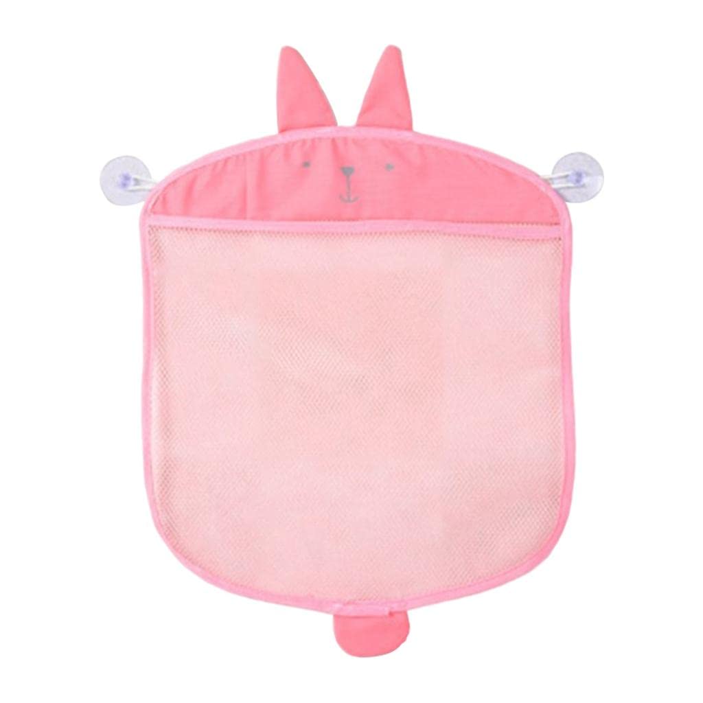 MERISHOPP Baby Bath Time Toy Tidy Storage Hanging Bag Mesh Bathroom Organiser Net Pink