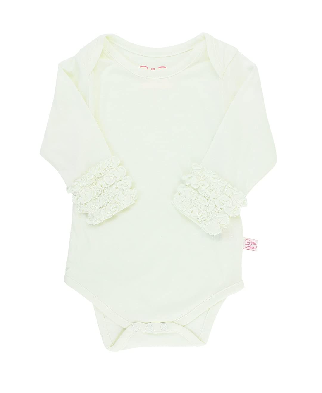 Rufflebutts Ivory Ruffled Long Sleeve Layering Bodysuit - Off-White - 18-24 Months