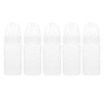 Exceart Ewborn Disposable Milk Bottle 5Pcs Clear Scale Milk Powder Bottles Infants Baby Bottles With Nipple (White)