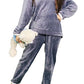 Cigain Pack of 1 Set Girls Regular Fit Comfort Soft Fluffy Full Sleeves Sweater Winter Wear Nightwear Pyjama Top Set Sleep Wear 