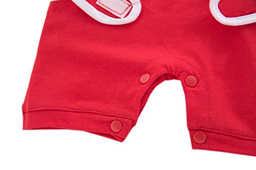 Stylesilove Baby Boy Short Sleeves Chic Car Racer Cotton Romper Halloween Baby Boy Clothes (Red, 90/12-18 Months)