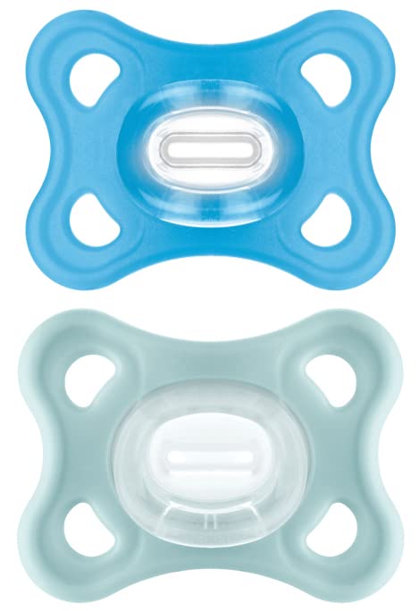 Mam Comfort Pacifiers, Newborn Pacifiers, 2 Count (Pack Of 1) Mam Pacifiers 3-12 Months, Best Pacifier For Breastfed Babies, Boy