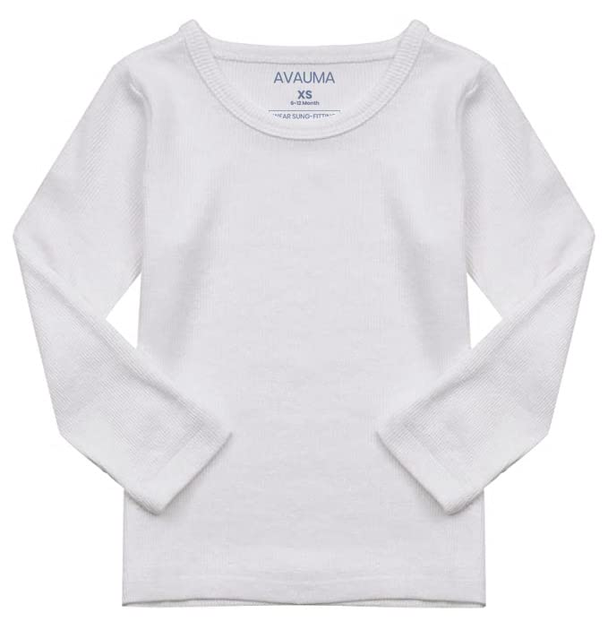 Avauma Baby Boys Girls Pajama Set Kids Toddler Snug Fit Ribbed Sleepwear Pjs For Daily Life Style (M/White(L))