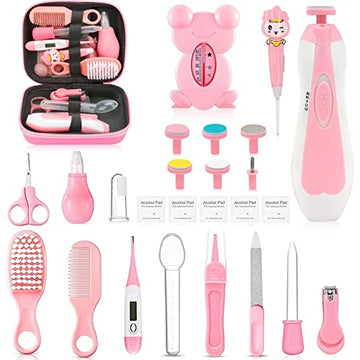 Baby Healthcare And Grooming Kit, Portable Baby Safety Care Set, Baby Essentials Kit For Newborn (Pink 26 In 1)