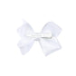 3 Inch Satin Bow For Little Girls - 2 Pcs (White)