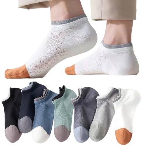 Warriorworld MenS Socks Breathable Fabric Contrast Design Packof7