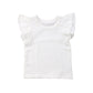 Infant Toddler Baby Girl Top Basic Plain Ruffle T-Shirt Blouse Casual Clothes (0-6 Months, White)