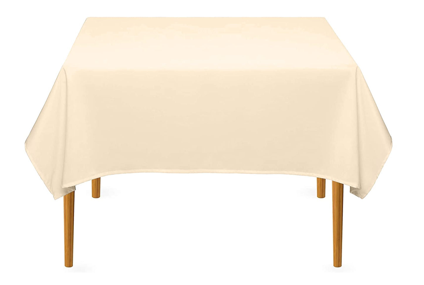 Pomp Beige 70 X 70 Premium Polyester Tablecloth  Wrinkle  Stain Resistant Easy Care Fabric  Fits 6Ft Rectangle Table