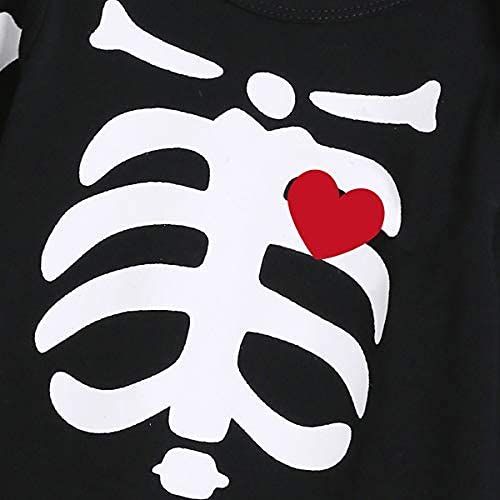 Singcoco Halloween Baby Boys Girls Skull Skeleton Costume Romper With Hat (Black, 12-18 Months)