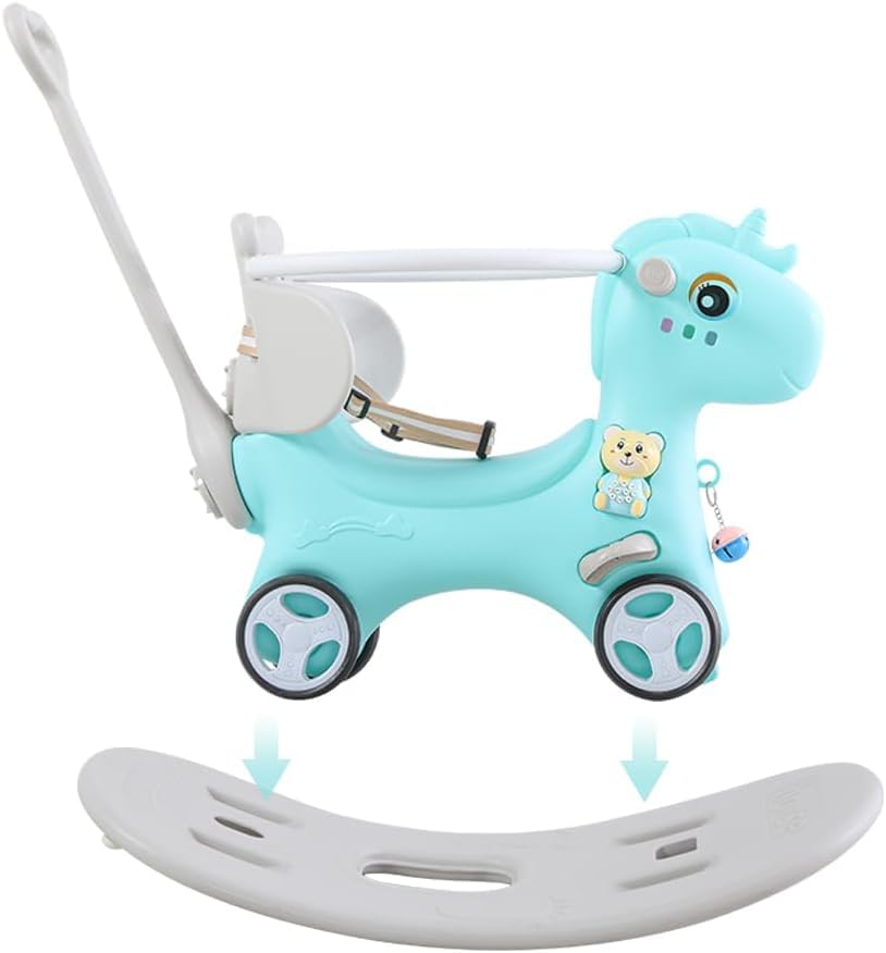 Legendstone Rocking Horse for Toddlers 1-3 Years,4 in 1 Design, Kids Ride on Toy Balance Bike Push Cart with Detachable Balance