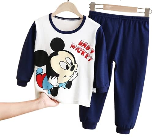 CLOST & TWON Boys & Girls Cotton Printed Top and Pyjama Set 1 (Blue Clour 5 Year)