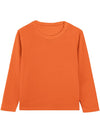 Toddler Boys Long Sleeve T-Shirts Cotton Crewneck Tees Soft Basic Solid Color Layering Warm T-Shirt Top, Tagless Neckline Orange