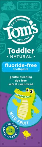 Toms of Maine Toddlers Fluoride-Free Natural Toothpaste in Mild Fruit Gel, 1.75 Ounce