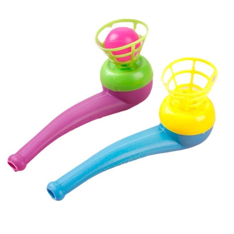 Jinshining 3pcs Random Color Floating Blow Pipe Balls Game Toys, Stress Reliever Balance Blowing Toys for Adults Funny Party Sup