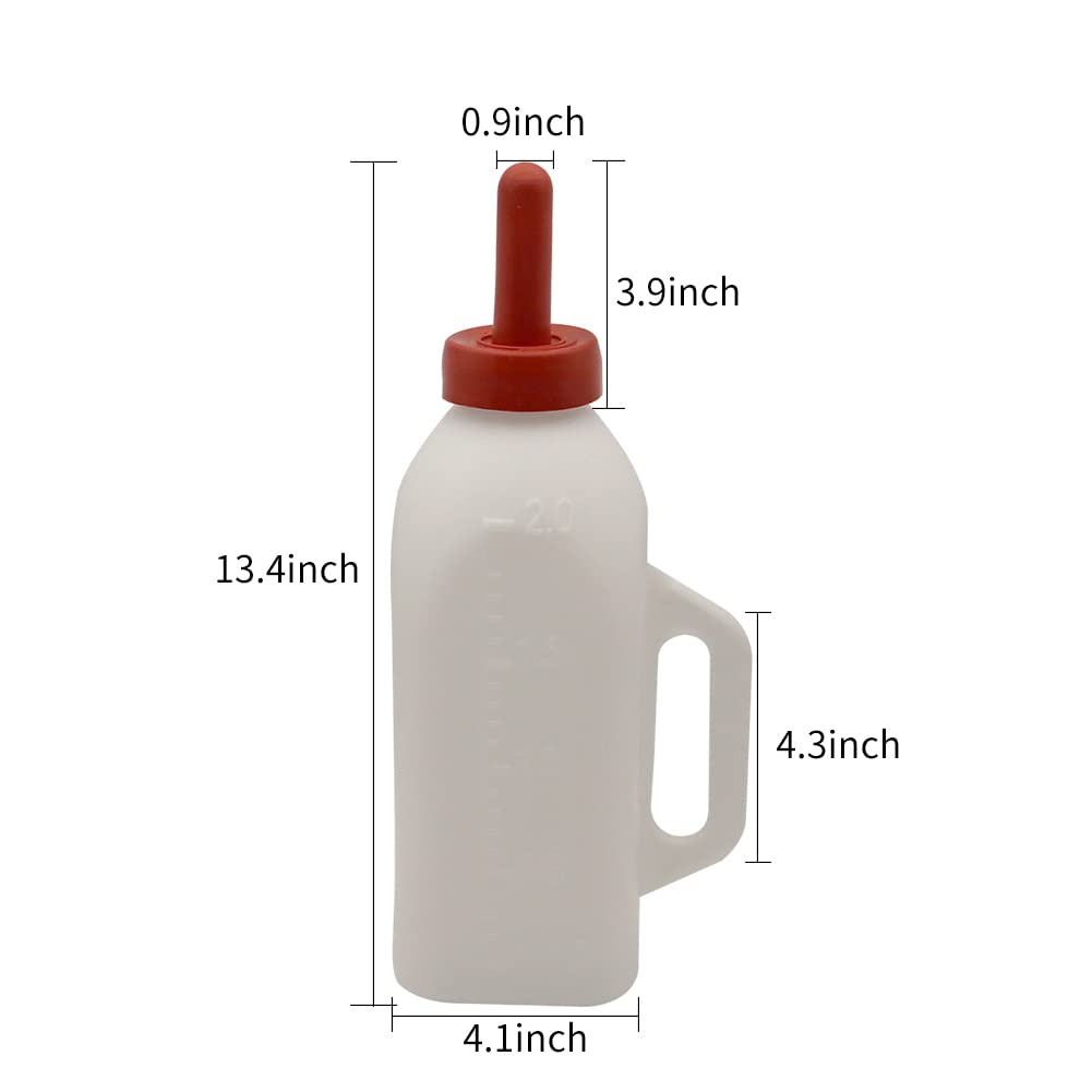 Moduoduo Calf Bottle With A Replacement Nipple 2.11 Quart Milk Feeder Nursing Feeding Bottle